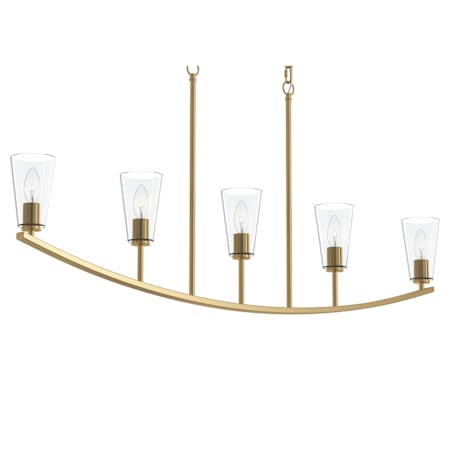 Progress Lighting Jheni 5 Light 46" Wide Linear Chandelier Brushed Gold