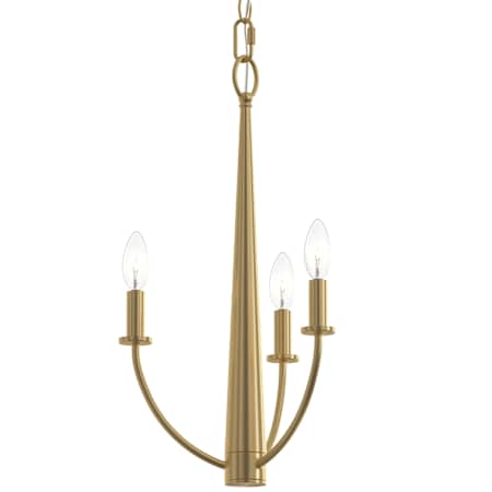 Progress Lighting Jheni 3 Light 12" Wide Taper Candle Style Chandelier Brushed Gold