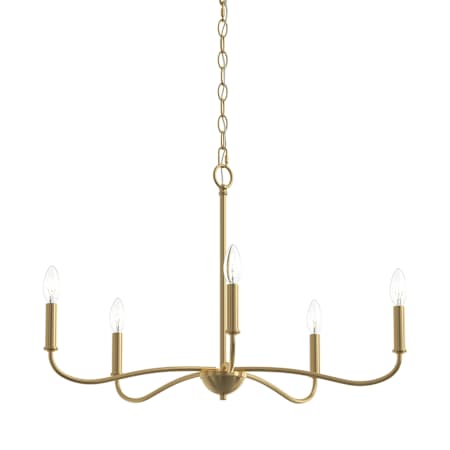 Progress Lighting Ilia 5 Light 28" Wide Taper Candle Style Chandelier Brushed Gold