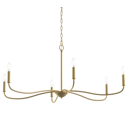 Progress Lighting Ilia 6 Light 42" Wide Taper Candle Style Chandelier Brushed Gold
