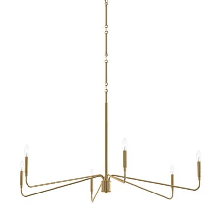 Progress Lighting Pilar 6 Light 50" Wide Taper Candle Style Chandelier Brushed Gold