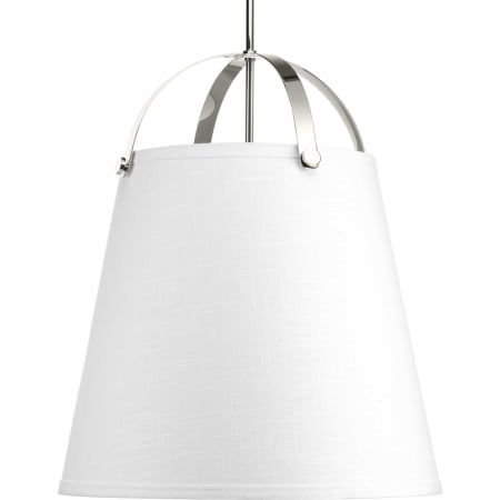 Progress Lighting Galley Collection 21" Wide 3 Light Large Pendant with Linen Shade Polished Nickel