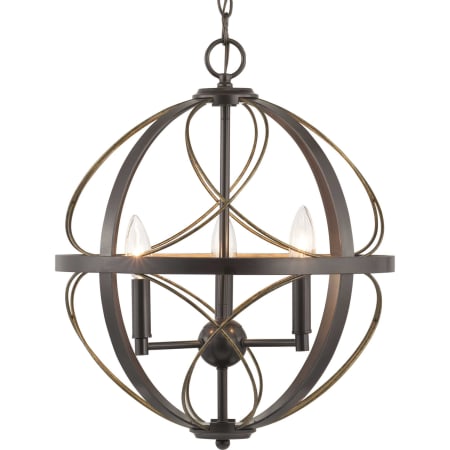 Progress Lighting Brandywine 3 Light 16" Wide Taper Candle Pendant Antique Bronze