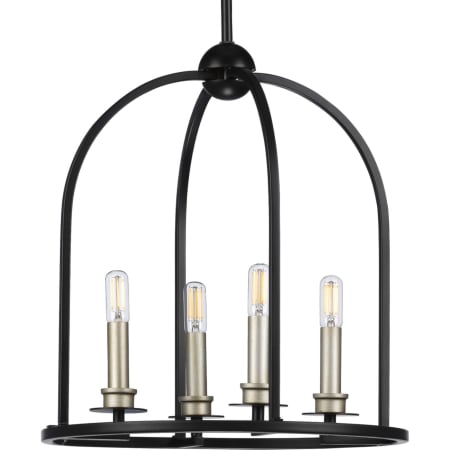 Progress Lighting Seneca 4 Light 15" Wide Chandelier Black