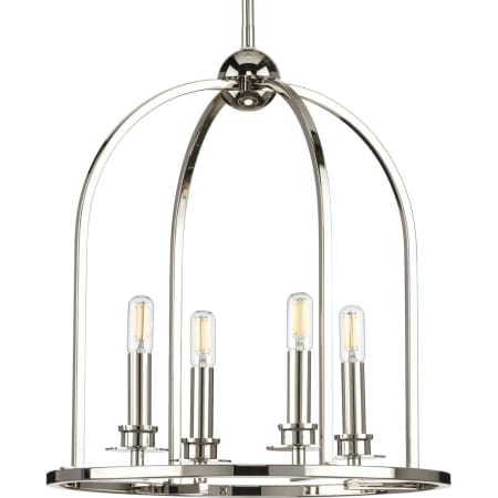 Progress Lighting Seneca 4 Light 15" Wide Chandelier Polished Nickel