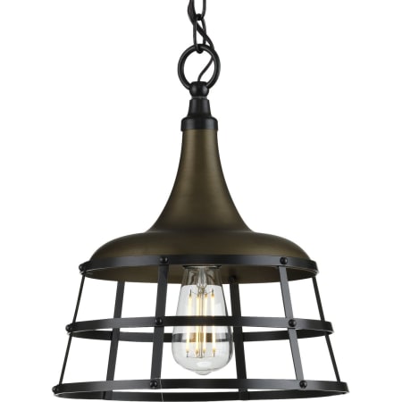 Progress Lighting Bastille 12" Wide Pendant Aged Brass