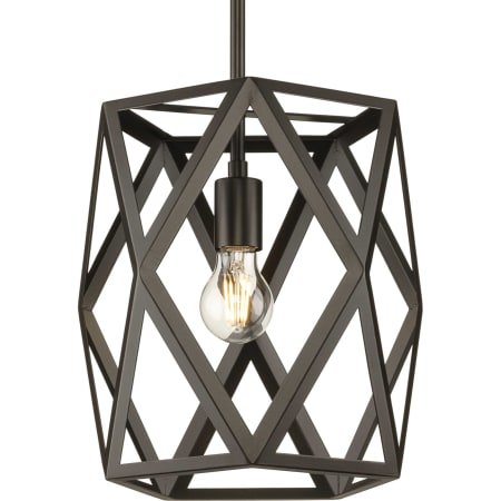 Progress Lighting Saucedo 12" Wide Cage Pendant Architectural Bronze