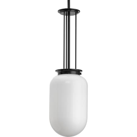 Progress Lighting Alisse 8" Wide Mini Pendant with Marble Glass Shade Matte Black