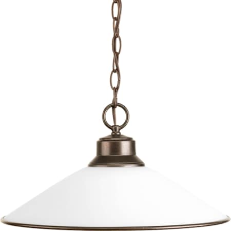 Progress Lighting Glass Single Light 17" Wide Pendant Antique Bronze