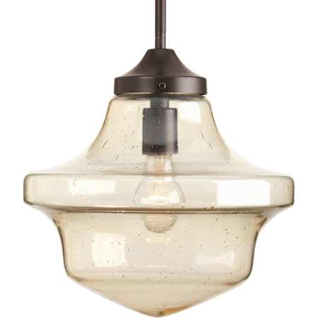 Progress Lighting Academy Single Light 12" Wide Pendant Antique Bronze