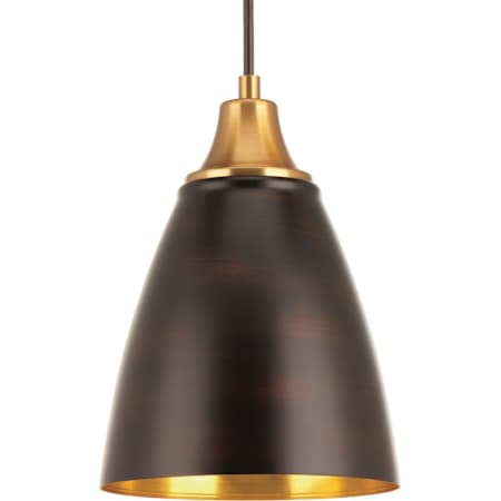 Progress Lighting Pure Single Light 7" Wide LED Mini Pendant Antique Bronze