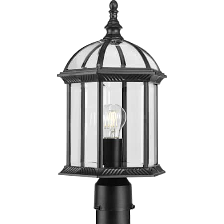 Progress Lighting Dillard 18" Tall Outdoor Single Head Post Light with Clear Glass Shade Textured Black