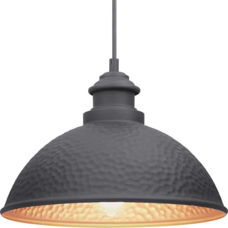 Progress Lighting Englewood Single Light 12" Wide Outdoor Pendant Black
