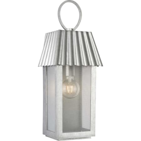 Progress Lighting Point Dume-Hook Pond 22" Tall Outdoor Wall Sconce with Patterned Glass Shade Galvanized Finish
