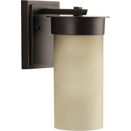 Progress Lighting Hawthorne Single Light 5" Outdoor Wall Sconce with Etched Seeded Shade Antique Bronze