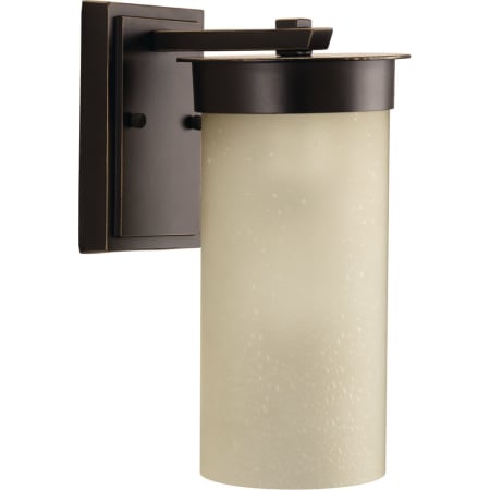 Progress Lighting Hawthorne Single Light 6" Outdoor Wall Sconce with Etched Seeded Shade Antique Bronze