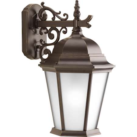 Progress Lighting Welbourne 1 Light 16" Tall Outdoor Wall Sconce with Etched Glass Panels Antique Bronze
