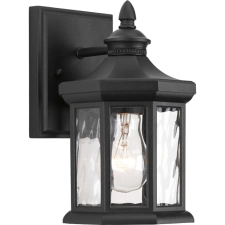 Progress Lighting Edition 9" Tall Single Light Outdoor Wall Sconce with Water Glass Shade Black