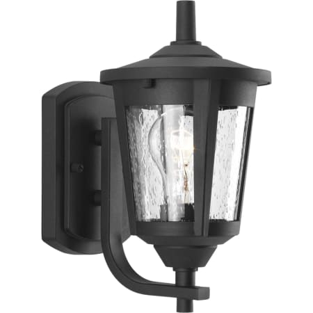 Progress Lighting East Haven 1 Light 10" Tall Outdoor Wall Sconce with Seeded Glass Shade Black