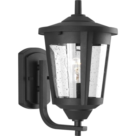 Progress Lighting East Haven 1 Light 13" Tall Outdoor Wall Sconce with Seeded Glass Shade Black