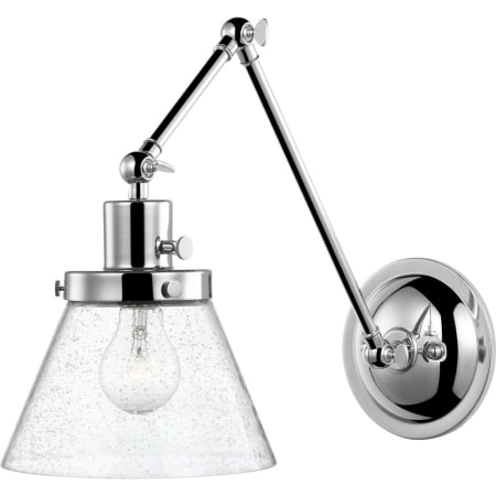 Progress Lighting Hinton 14" Adjustable Wall Sconce with On/Off Switch and Glass Shade Polished Nickel