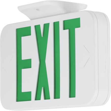 Progress Lighting Universal Green LED Exit Sign with Test Switch and Remote Capacity White
