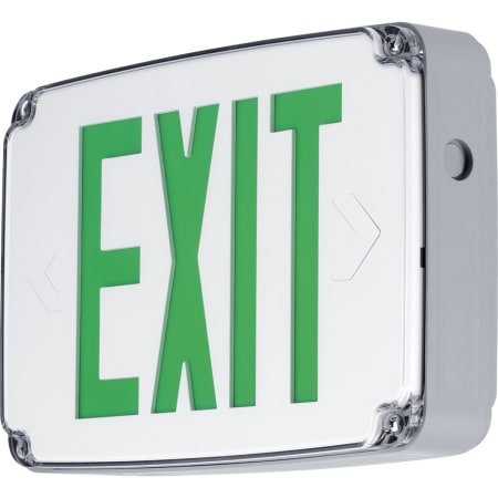 Progress Lighting Double Sided Green LED Exit Sign for End, Ceiling, or Wall Mounting White