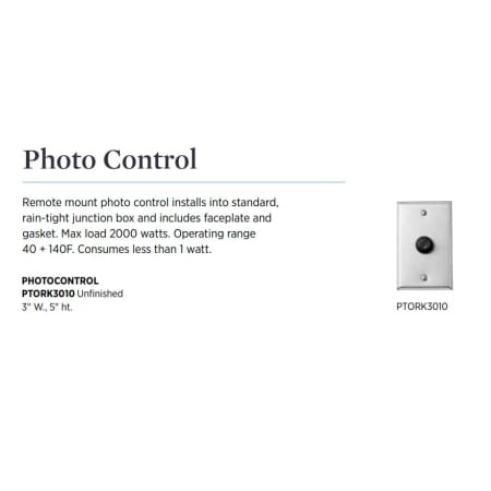 Progress Lighting Tork Photocell Catalog Page