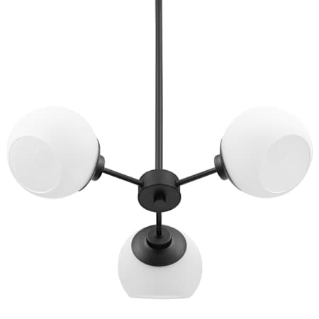 Prominence Home Stoll 3 Light 22" Wide Sputnik Chandelier with Opal Glass Shades Matte Black / Opal