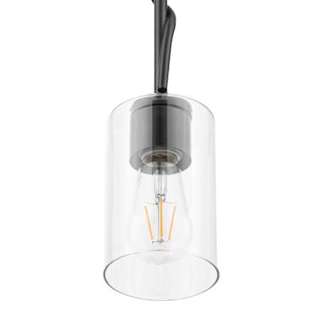 Prominence Home Lantier 4" Wide Mini Pendant with Clear Glass Shade Matte Black / Clear