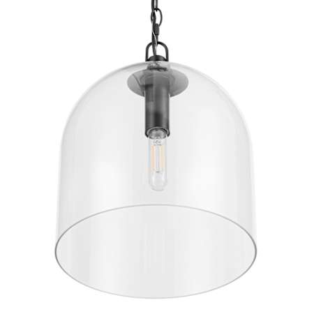 Prominence Home Hansley 12" Wide Pendant with Clear Glass Shade Matte Black / Clear