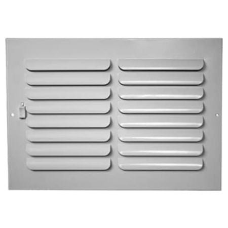 PROSELECT 12" x 8" Duct Connection - Steel One-Way Sidewall/Ceiling Register - Curved Blades N/A