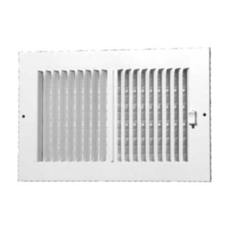PROSELECT 10" x 8" Duct Connection - Steel Two-Way Sidewall/Ceiling Register - 1/3" Spaced Fins N/A