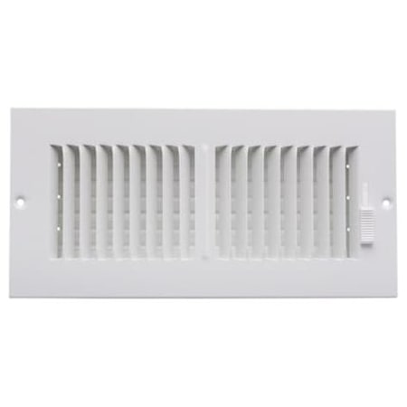 PROSELECT 24" x 6" Duct Connection - Steel Two-Way Sidewall/Ceiling Register - 1/2" Spaced Fins N/A
