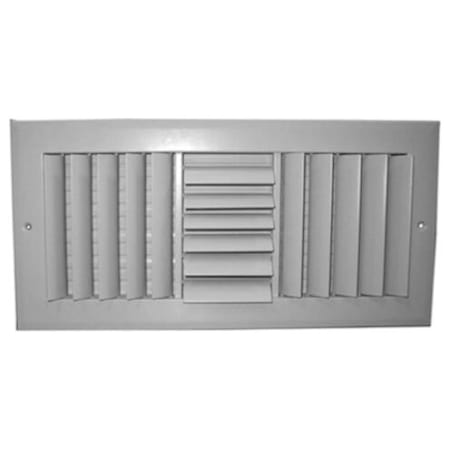 PROSELECT 10" x 6" Duct Connection - Aluminum Three-Way Sidewall/Ceiling Register - Adjustable Curved Blades N/A