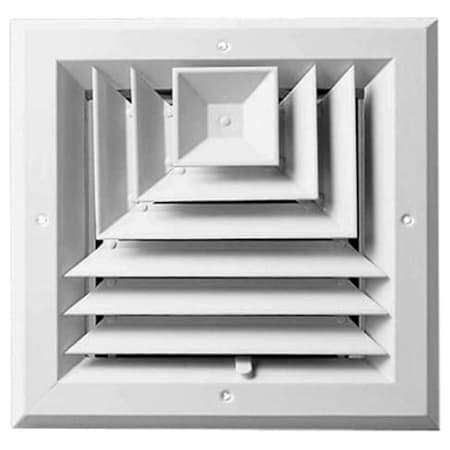 PROSELECT 8" x 8" Duct Connection - Aluminum Three-Way Ceiling Diffuser N/A