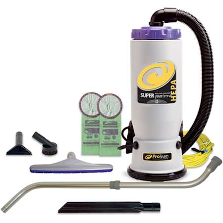 ProTeam 6 Quart Super QuarterVac Backpack Vacuum with Xover Multi-Surface Telescoping Wand Tool Kit N/A