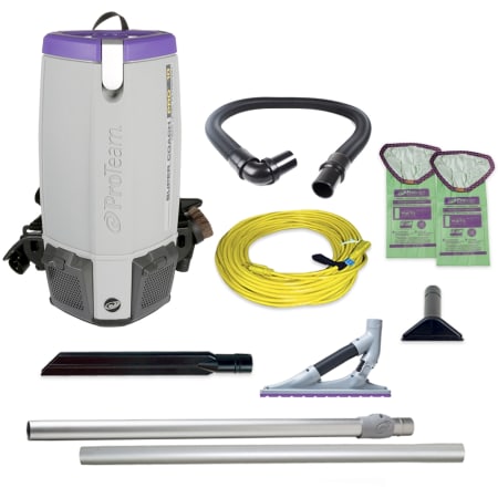 ProTeam 10 Quart Super Coach Pro Backpack Vacuum with ProBlade Carpet Tool Kit N/A