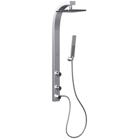 Pulse Splash 2.5 GPM Single Handle Showerpanel with 2 Body Sprays and Rain Style Shower Head Silver