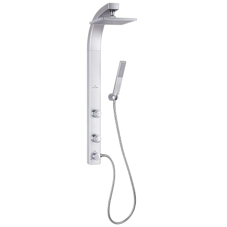 Pulse Splash Single Handle Showerpanel with 2 Body Sprays and Rain Style Shower Head Silver