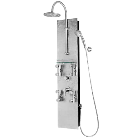 Pulse Vaquero Pressure Balanced Shower Panel with Shower Head, Hand Shower, Body Sprays, Shower Arm, and Hose Brushed Nickel
