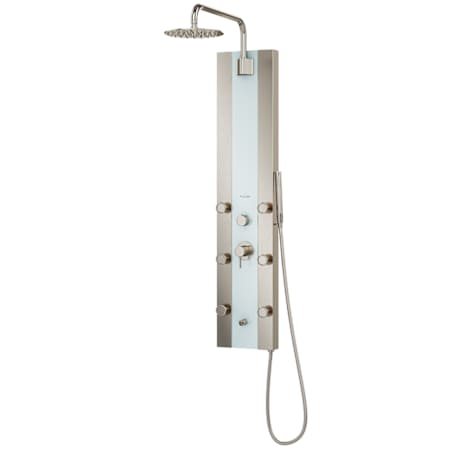 Pulse ShowerSpa Pressure Balanced Shower Panel with Shower Head, Hand Shower, Body Sprays, Hose, and Valve Trim Brushed Nickel