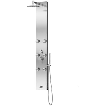 Pulse Monterey Pressure Balanced Shower Panel with Shower Head, Hand Shower, Bodysprays, Shower Arm, Hose, and Valve Trim Brushed Stainless Steel