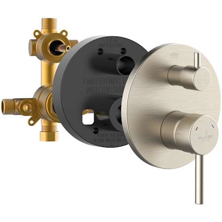 Pulse Pressure Balanced Valve Trim Only with Integrated Diverter Brushed Nickel