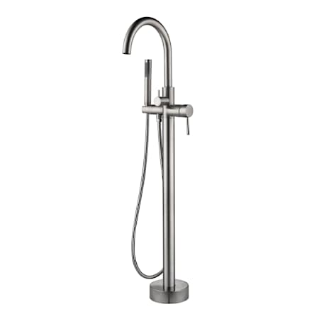 Pulse ShowerSpas Floor Mounted Tub Filler with Built-In Diverter - Includes Hand Shower Brushed Nickel