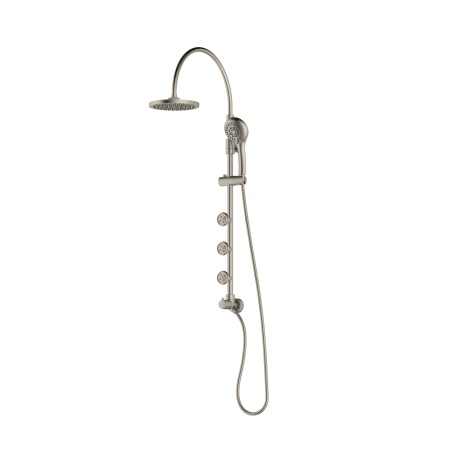 Pulse Diamond Pressure Balanced Shower System with Shower Head, Hand Shower, Slide Bar, Body Sprays, and Hose - Less Rough-In Valve Brushed Nickel