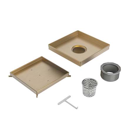 QuickDrain Squaredrain Kit 6 Inch Tilein Brushed Gold
