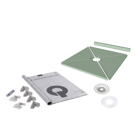 QuickDrain SquareDrain Pan Kit Sheet Waterproof 48 Inch X 48 Inch Small Flange N/A