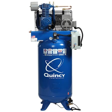 Quincy Compressor 5 HP 80 Gal 175 Max PSI QT MAX Two-Stage Stationary Electric (208 Volt 3 Phase) Reciprocating Air Compressor with Vertical Tank N/A