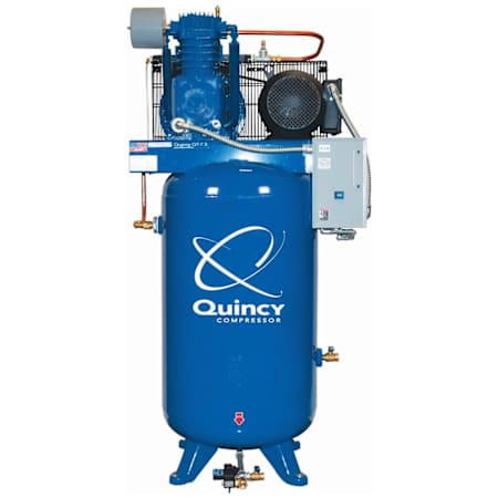 Quincy Compressor 7.5 HP 80 Gal 175 Max PSI QT Pro Two-Stage Stationary Electric (208 Volt 3 Phase) Reciprocating Air Compressor with Vertical Tank N/A